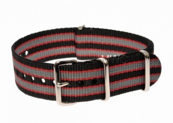 18mm noir rouge et gris OTAN MWC Bracelet