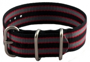 18mm noir rouge et gris Zulu MWC Bracelet