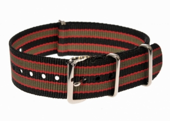 20mm Noir Rouge et Vert Olive OTAN MWC Bracelet
