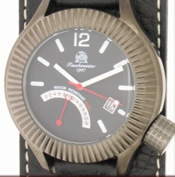 2.WW XL allemande PANZER GMT rétrograde Retro Diver T0103 noir