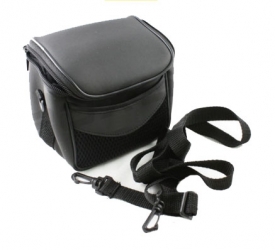 Sac noir de la caméra en cuir pour appareils
