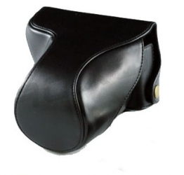 Noir appareil photo en cuir sac pour Panasonic Lumix GF2