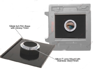 Appareil photo grand format 4x5 à Nikon Mount Adapter