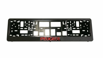 Cadre anti-vandalisme pour la plaque d&#39;immatriculation avec Peugeot logo (chrome)