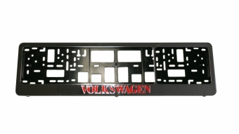 Cadre anti-vandalisme pour la plaque d&#39;immatriculation avec Volkswagen logo (chrome)