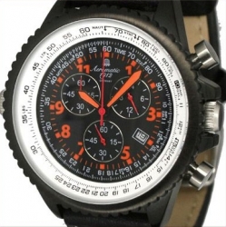 XXL-Pilot Chronographe noir DEFENDER Aeromatic Suivre A1333