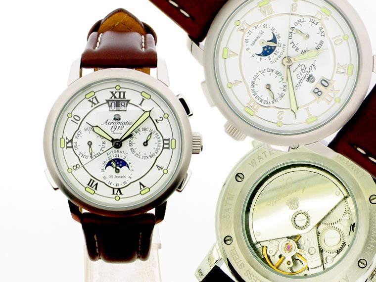 Calendrier entièrement automatique RETRO-DESIGN BIG-A1271 DATE blanc
