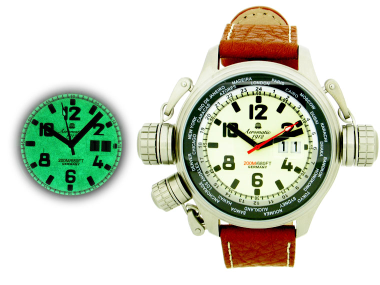 XXL-Pilot DEFENDER "World-Tour" BIG-DATE lumineux avec A1285 de système de protection de la couronne