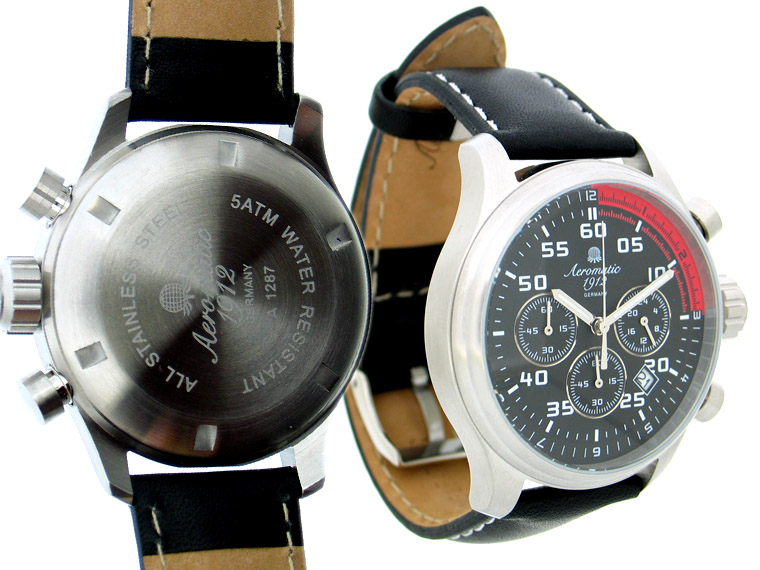 DEFENDER XXL-Pilot "World-Tour" Chronographe de A1287 noir