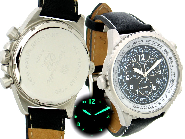 DEFENDER XXL-Pilot "World-Tour" Chronographe de A1294 noir