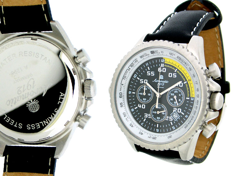 DEFENDER XXL-Pilot "World-Tour" Chronographe de A1296 noir