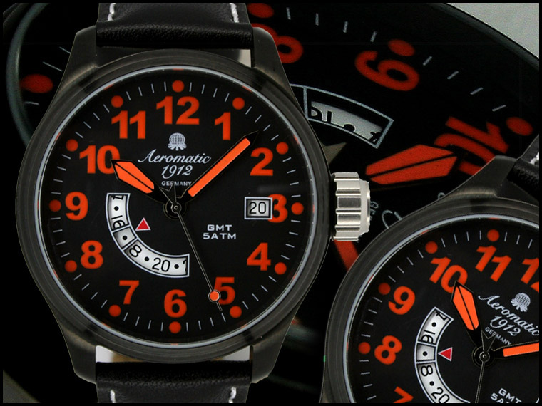 Defender GMT mondiale Watch Time ORANGE A1324