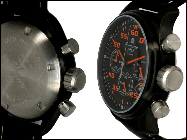 DEFENDER XXL-Pilot "World-Tour" Chronographe de A1325 noir