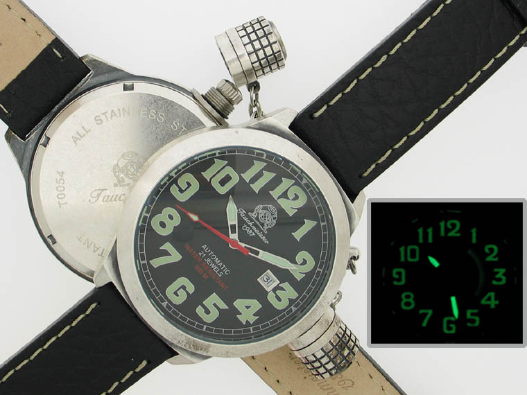500m 2.WW allemand U-Boot automatique DATE lourd !!! couronne système de protection T0054