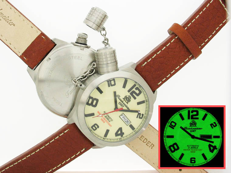 2.WW allemand U-Boot DAY-DATE système automatique lourd !!! couronne protéger T0064 lumineuse