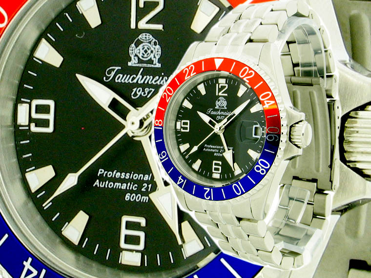 SUB automatique Professional Diver GMT-U-Boot. 600m 24h T0100