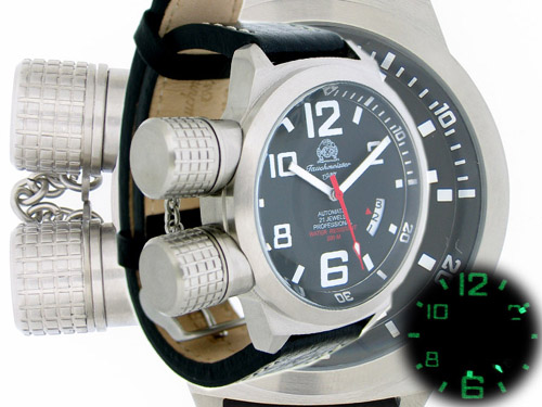 2.WW allemand U-Boot DAY-DATE de lourdes automatique !!! Couronne HORIZONTAL protéger T0108 système
