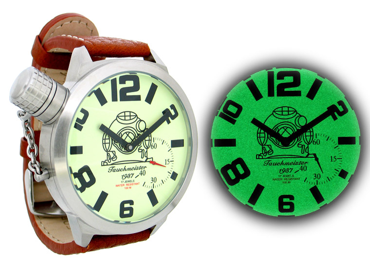 XXL 2.WW allemand U-Boot remontage manuel lourd !!! couronne protéger le système T0124 lumineuse