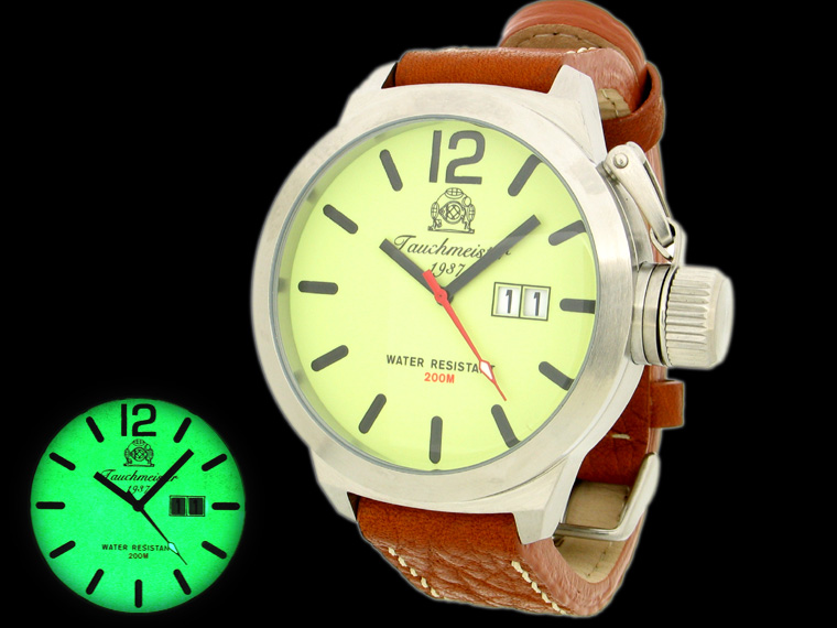 2.WW allemand U-Boot SWISS-BIG-DATE lourd !!! couronner protéger T0129 système