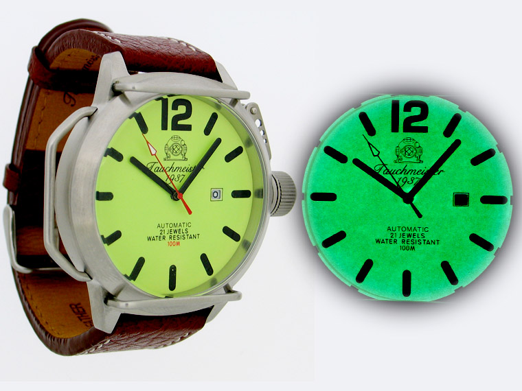 2.WW allemand U-Boot DATE automatique !!! couronne système lourd protéger Luminous T0133