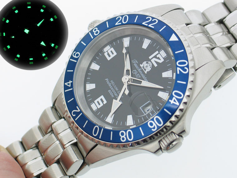 Professional Diver SWISS-GMT-movt. SUB U-Boot. T0138 600m HÉLIUM-SAFE