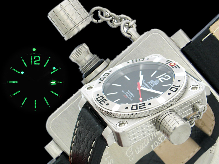 2.WW allemand U-Boot DATE lourde automatique !!! couronne protéger T0143 système