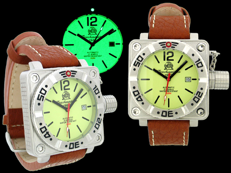 2.WW allemand U-Boot DATE lourde automatique !!! couronne protéger T0144 système