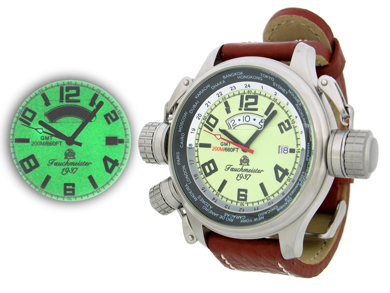 XXL-Pilot "World-Tour" GMT lumineux avec T0157 du système de protection de la couronne