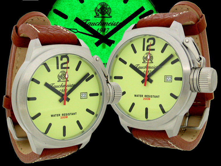 Conception 2.WW allemand U-Boot SWISS-DATE lourd !!! couronner protéger T0160 système