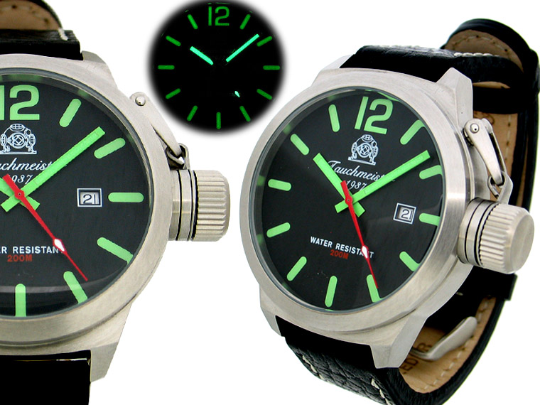 Conception 2.WW allemand U-Boot SWISS-DATE lourd !!! couronner protéger T0161 système