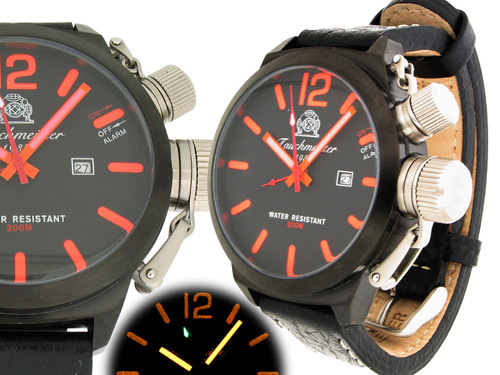 2.WW design allemand U-Boot ALARME DATE lourd !!! couronner protéger T0165 système