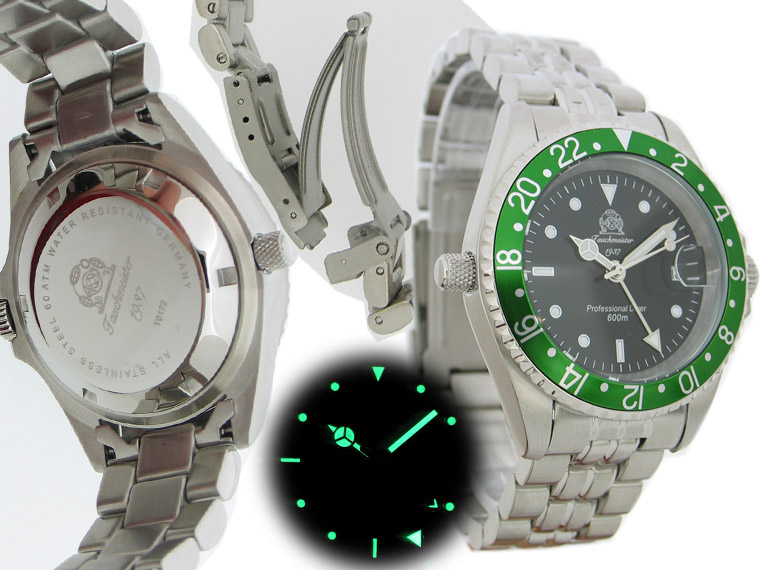 Professional Diver SWISS-GMT-movt. SUB U-Boot. T0172 600m HÉLIUM-SAFE