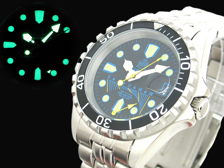 Profi plongeur de combat GMT Fly-back de l'eau de 600m hélium résistant T0173 SÉCURITAIRE