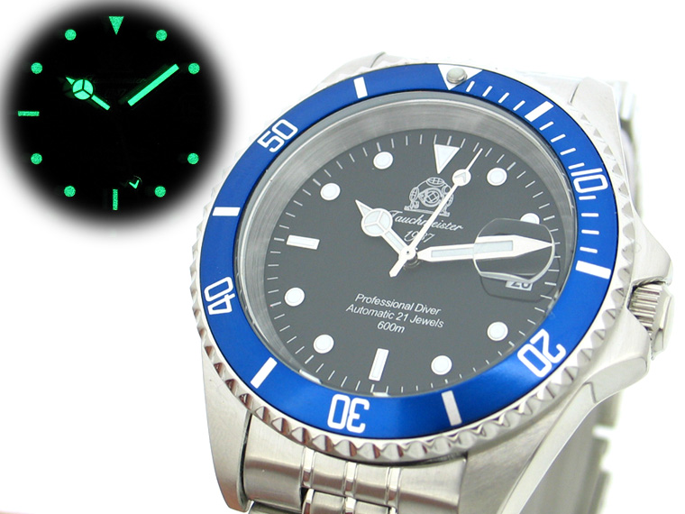 Automatique professionnel SUB Diver-U-Boot. T0176 bleu 600m