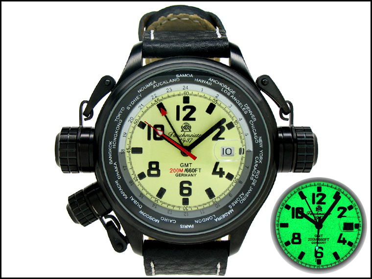 XXL-Pilot "World-Tour" GMT noir avec T0183 du système de protection de la couronne