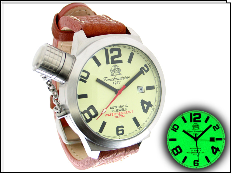 2.WW allemand U-Boot DATE lourde automatique !!! couronne protéger T0192 système