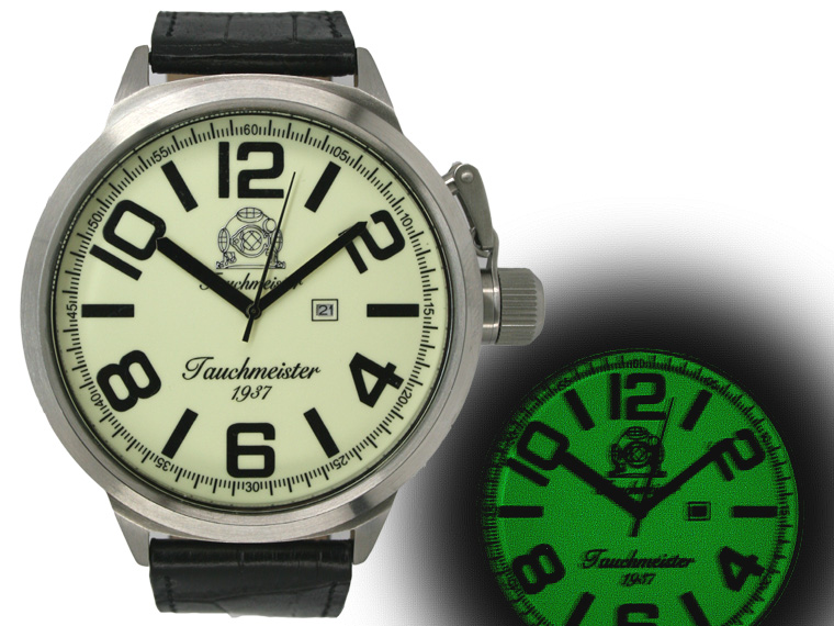 Conception de 2.WW XXXL 57mm couronne DATE système lumineux T0216 allemand U-Boot protéger